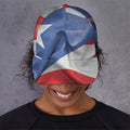 Wrinkled Puerto Rican Flag Print Baseball Cap