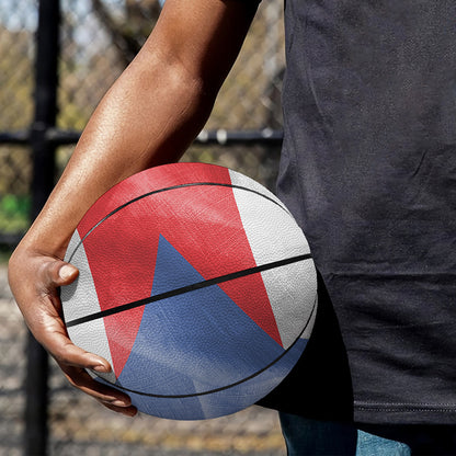 Wrinkled Puerto Rican Flag Print Basketball
