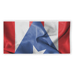 Wrinkled Puerto Rican Flag Print Beach Towel