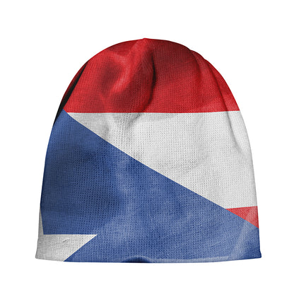 Wrinkled Puerto Rican Flag Print Beanie