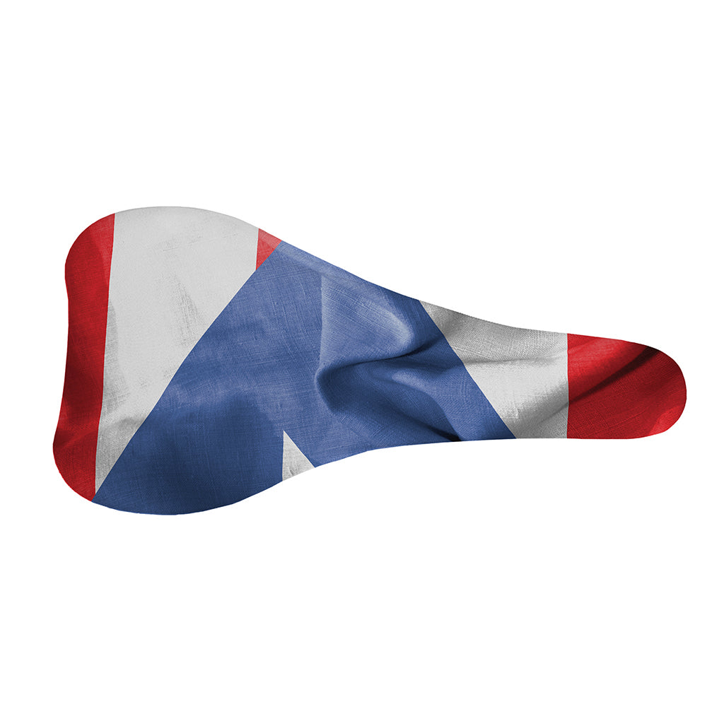 Wrinkled Puerto Rican Flag Print Bicycle Seat Cover