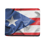 Wrinkled Puerto Rican Flag Print Bifold Wallet