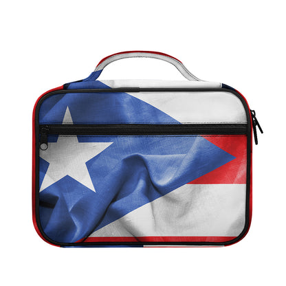 Wrinkled Puerto Rican Flag Print Briefcase Bible Bag