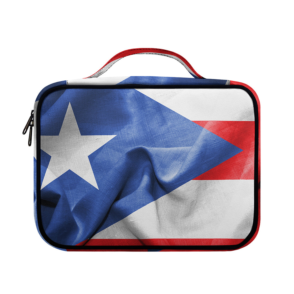 Wrinkled Puerto Rican Flag Print Briefcase Bible Bag