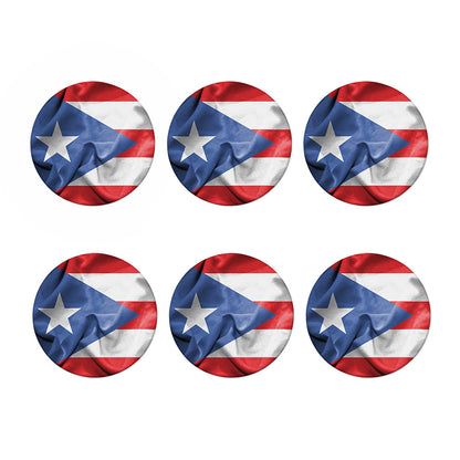 Wrinkled Puerto Rican Flag Print Coaster Set