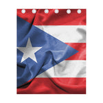 Wrinkled Puerto Rican Flag Print Curtain
