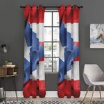 Wrinkled Puerto Rican Flag Print Curtain