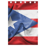 Wrinkled Puerto Rican Flag Print Curtain