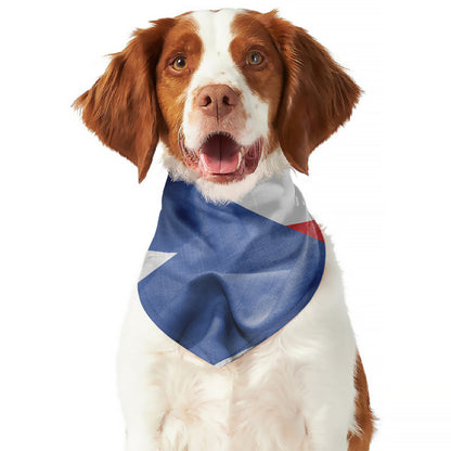 Wrinkled Puerto Rican Flag Print Dog Bandana
