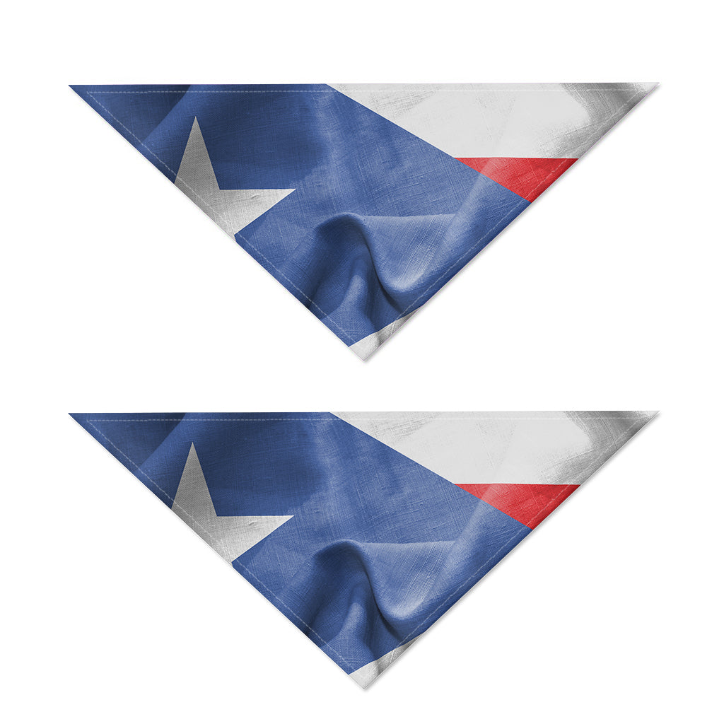 Wrinkled Puerto Rican Flag Print Dog Bandana