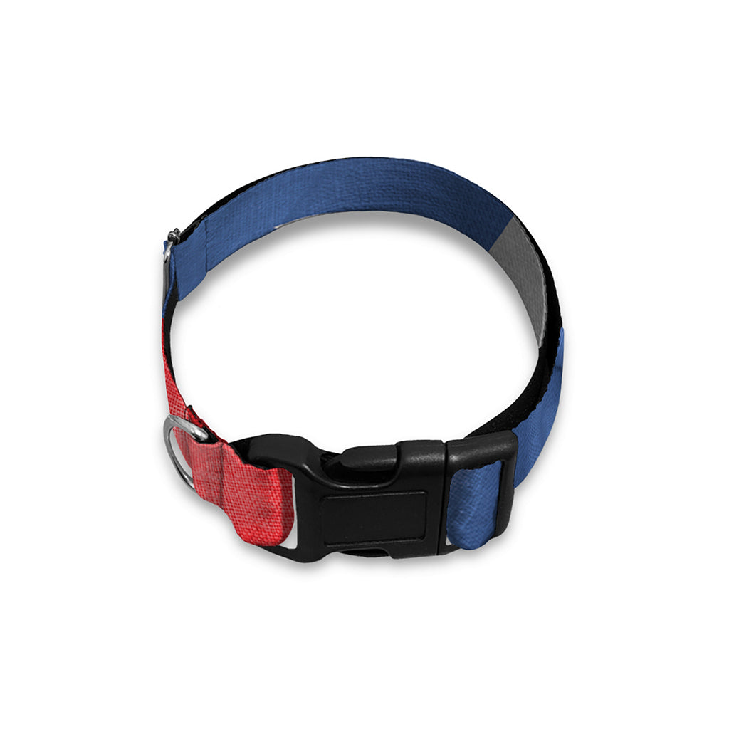 Wrinkled Puerto Rican Flag Print Dog Collar