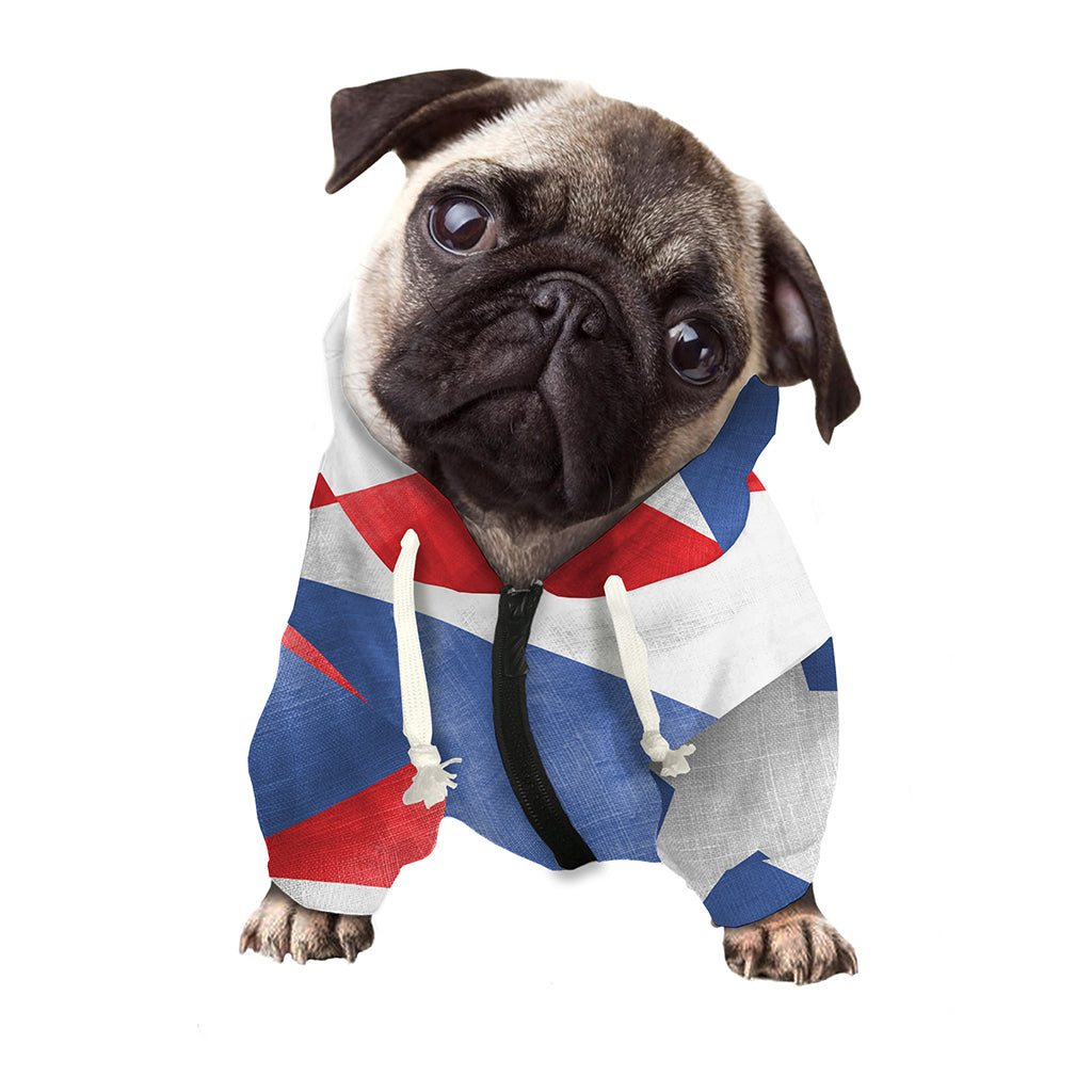 Wrinkled Puerto Rican Flag Print Dog Zip Up Hoodie