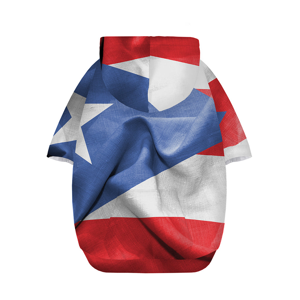 Wrinkled Puerto Rican Flag Print Dog Zip Up Hoodie