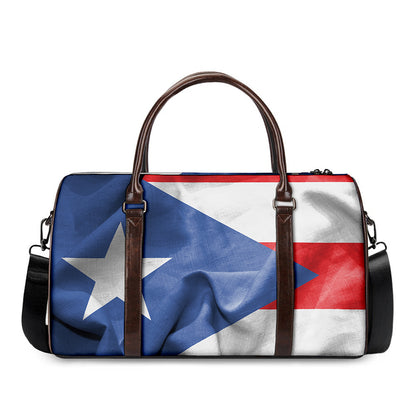 Wrinkled Puerto Rican Flag Print Duffle Bag