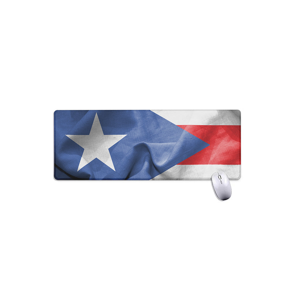 Wrinkled Puerto Rican Flag Print Extended Mouse Pad