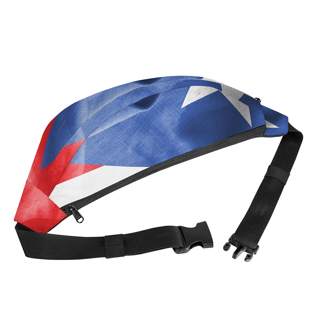 Wrinkled Puerto Rican Flag Print Fanny Pack