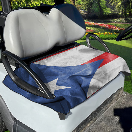 Wrinkled Puerto Rican Flag Print Golf Cart Seat Cover