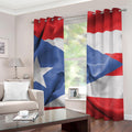 Wrinkled Puerto Rican Flag Print Grommet Curtains