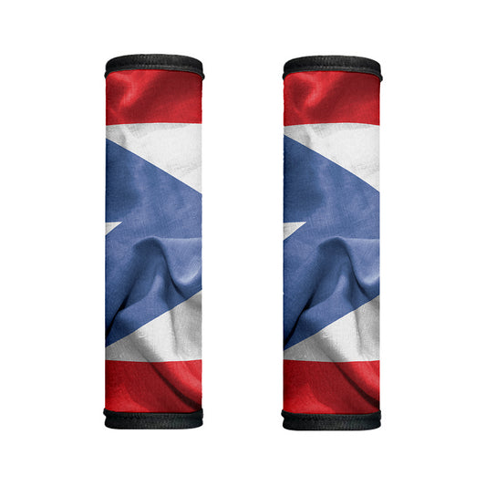 Wrinkled Puerto Rican Flag Print Handle Covers