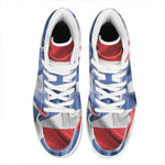 Wrinkled Puerto Rican Flag Print High Top Leather Sneakers