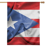 Wrinkled Puerto Rican Flag Print House Flag