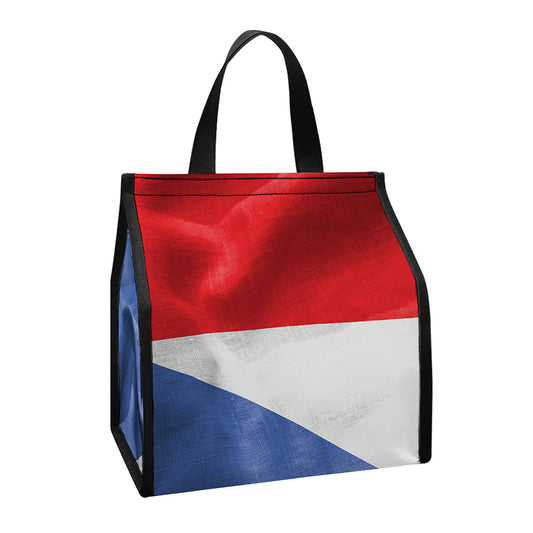 Wrinkled Puerto Rican Flag Print Insulated Lunch Tote
