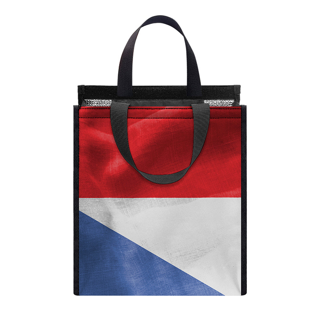 Wrinkled Puerto Rican Flag Print Insulated Lunch Tote