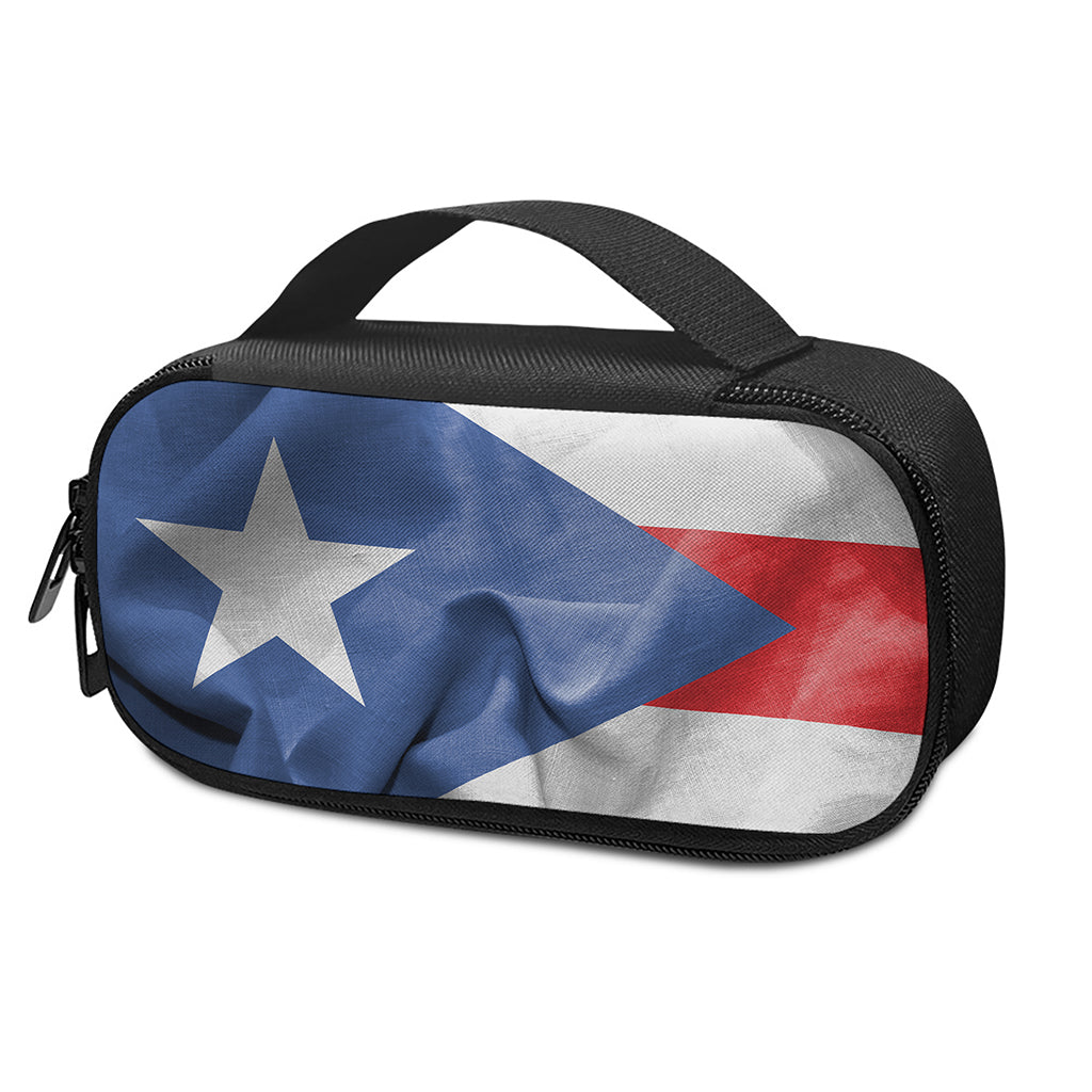 Wrinkled Puerto Rican Flag Print Insulin Cooler Travel Case