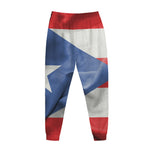 Wrinkled Puerto Rican Flag Print Jogger Pants