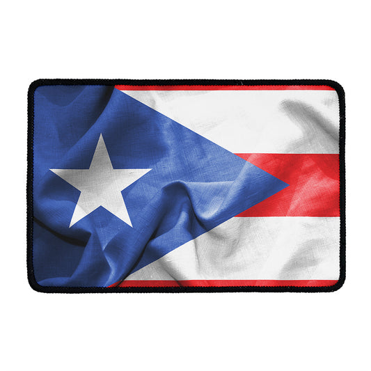 Wrinkled Puerto Rican Flag Print Kitchen Mat