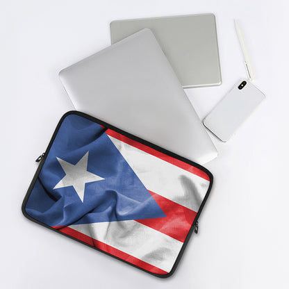 Wrinkled Puerto Rican Flag Print Laptop Sleeve