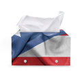 Wrinkled Puerto Rican Flag Print Leather Tissue Box Cover