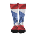 Wrinkled Puerto Rican Flag Print Long Socks
