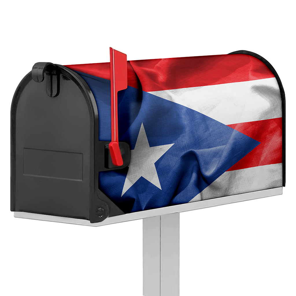 Wrinkled Puerto Rican Flag Print Mailbox Cover