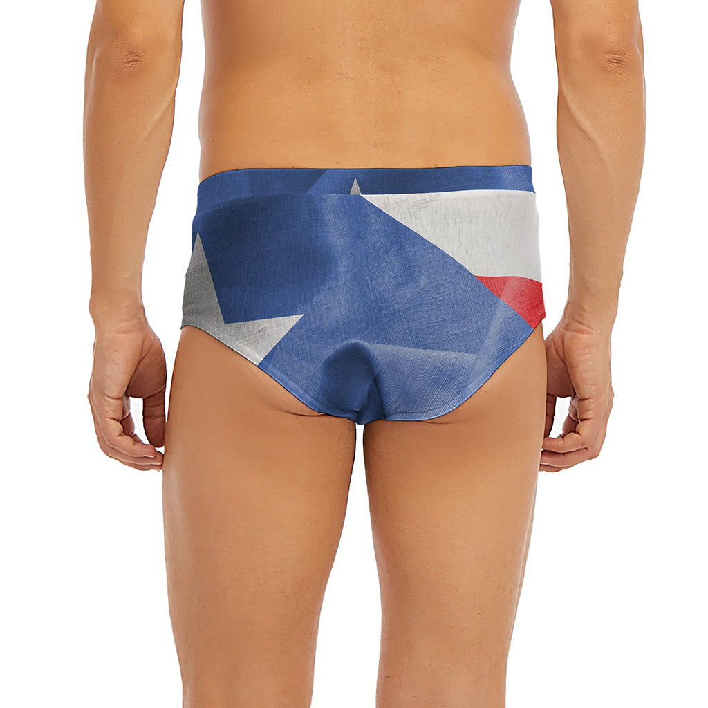 Wrinkled Puerto Rican Flag Print Men's Briefs