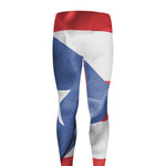 Wrinkled Puerto Rican Flag Print Men's leggings