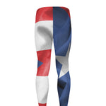 Wrinkled Puerto Rican Flag Print Men's leggings