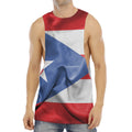 Wrinkled Puerto Rican Flag Print Men's Muscle Tank Top