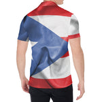 Wrinkled Puerto Rican Flag Print Men's Shirt