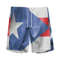 Wrinkled Puerto Rican Flag Print Men's Athletic Shorts