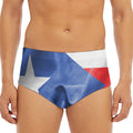 Wrinkled Puerto Rican Flag Print Men's Triangle Swim Briefs