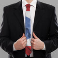 Wrinkled Puerto Rican Flag Print Necktie
