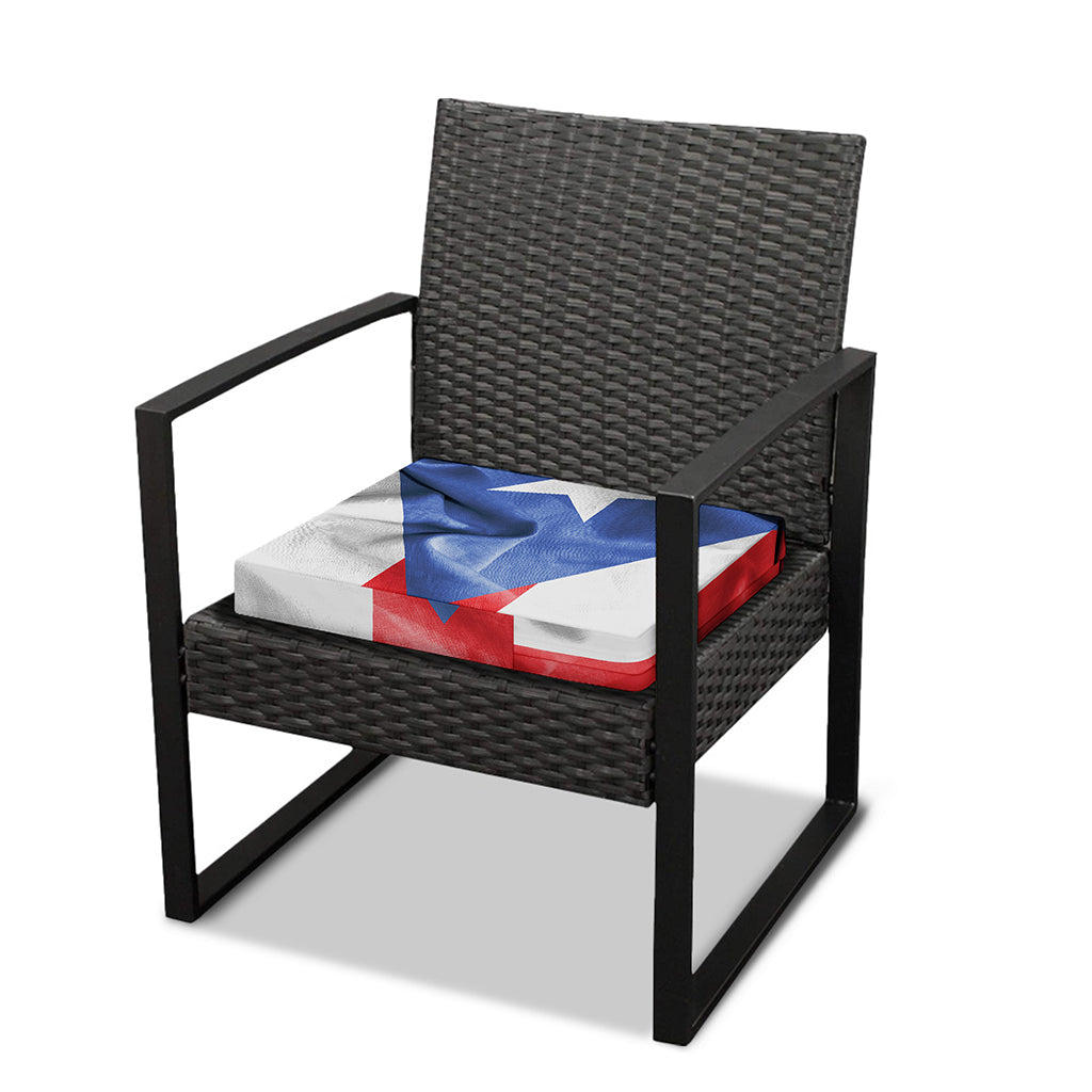 Wrinkled Puerto Rican Flag Print Outdoor Seat Cushion Cover