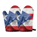 Wrinkled Puerto Rican Flag Print Oven Mitts
