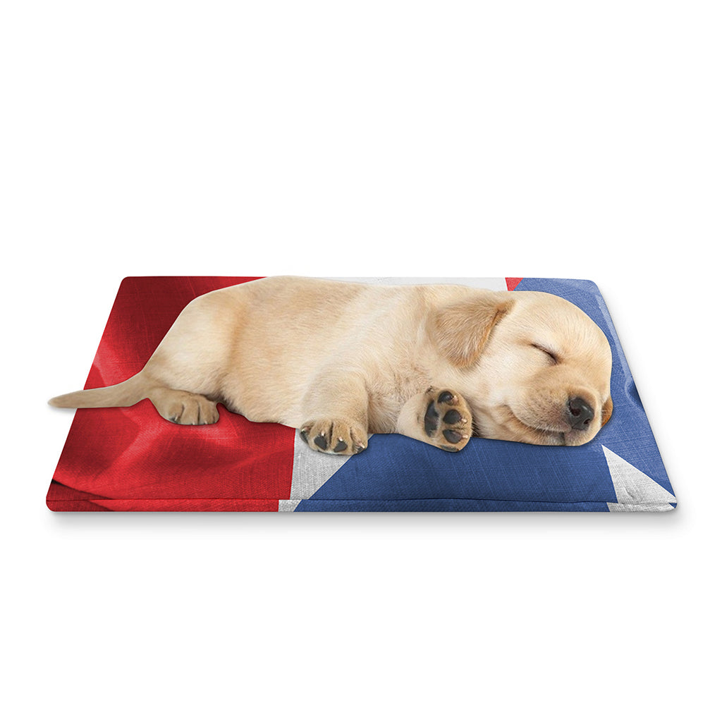 Wrinkled Puerto Rican Flag Print Pet Cooling Mat Cover