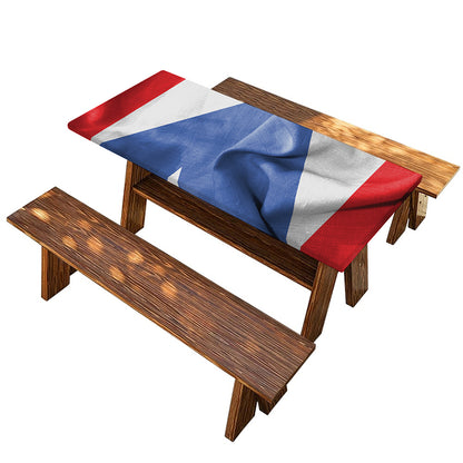 Wrinkled Puerto Rican Flag Print Picnic Table Cover