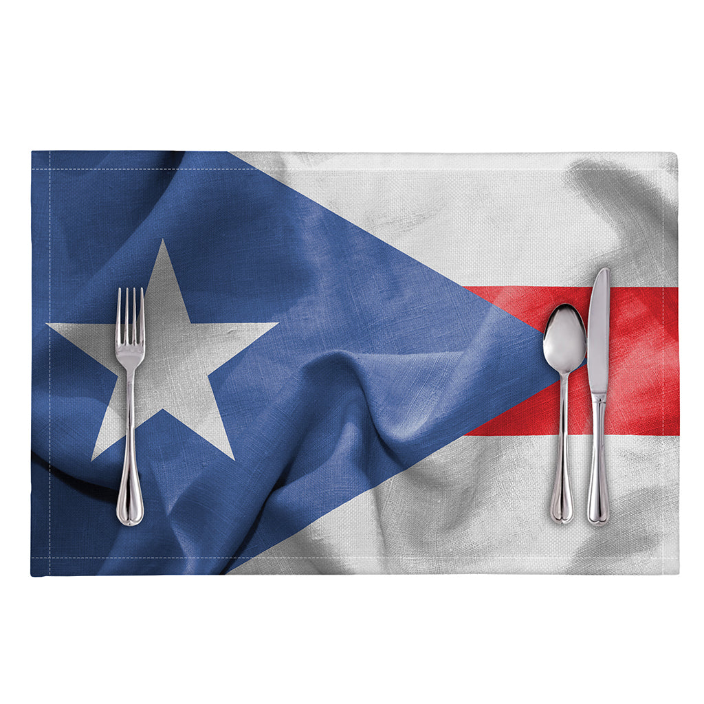 Wrinkled Puerto Rican Flag Print Placemat