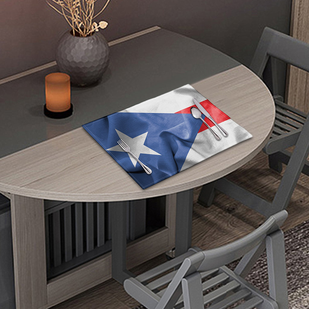 Wrinkled Puerto Rican Flag Print Placemat