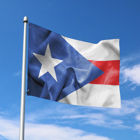 Wrinkled Puerto Rican Flag Print Polyester Flag