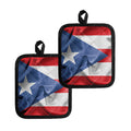 Wrinkled Puerto Rican Flag Print Pot Holders